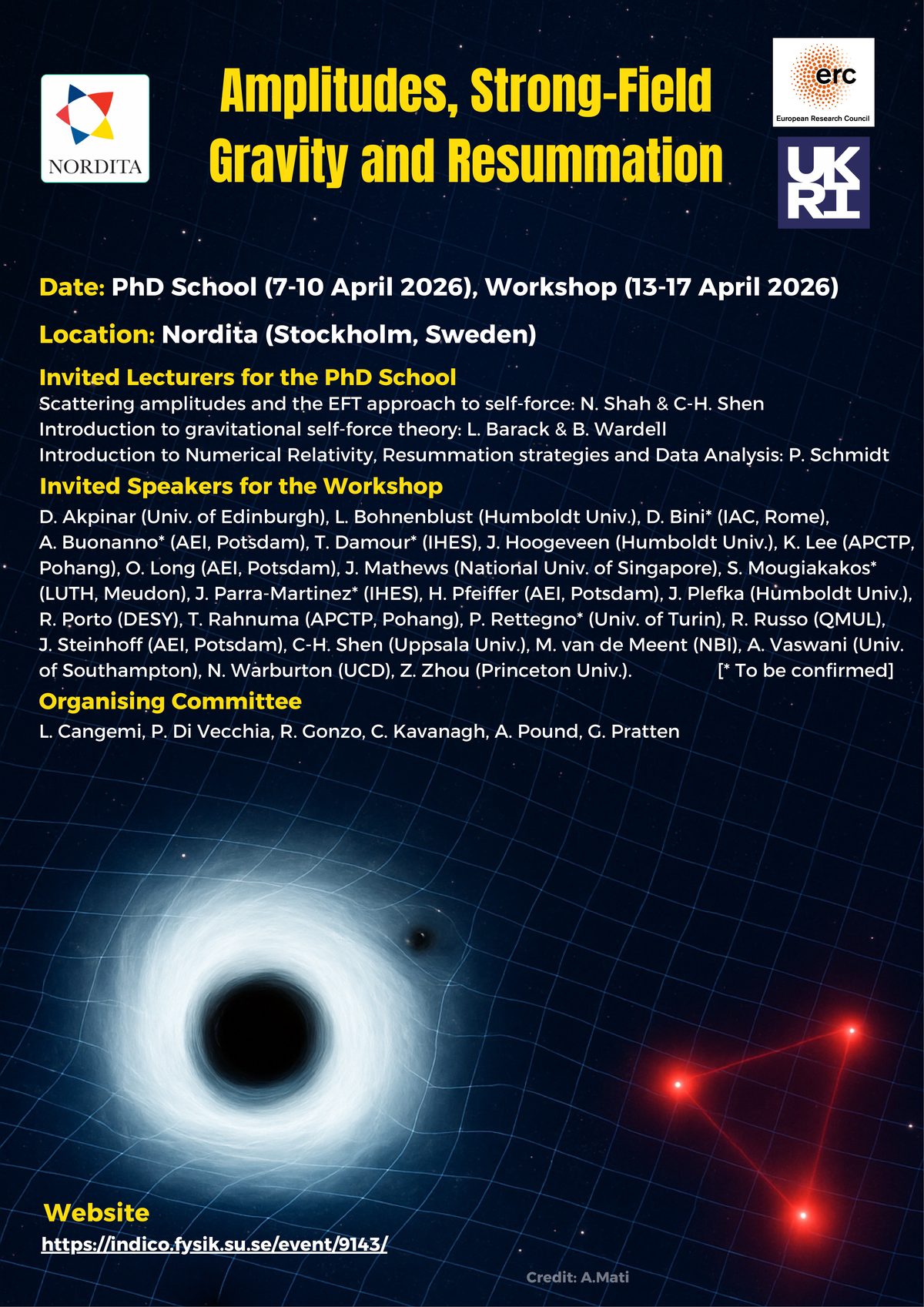 Poster for the 2026 Nordita programme Amplitudes, Strong-Field Gravity, and Resummation